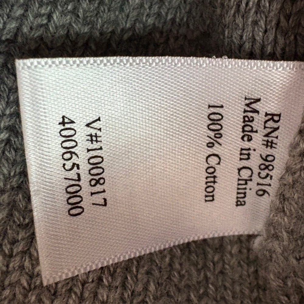 Coldwater Creek Gray Cowl Neck Sweater Size XS 100% Cotton Zipper - Picture 3 of 6